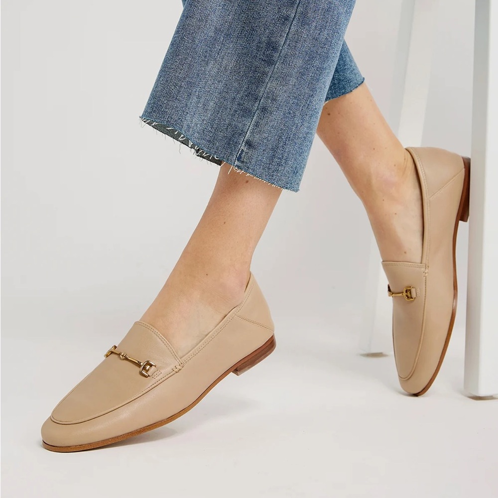 Sam Edelman Tan Croc embossed Leather Loafers